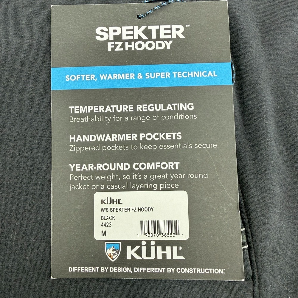 Kuhl Women's Spekter FZ Hoody Medium Black Full Zip Jacket Embroidered Outdoor - Picture 8 of 11
